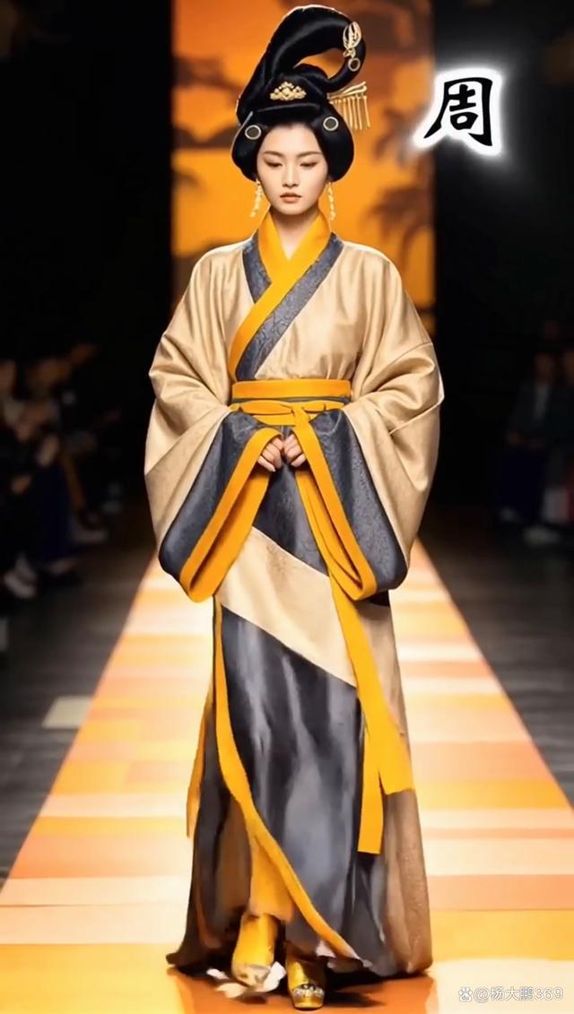 周朝重視禮儀,女性的服飾也充分體現了這一點.